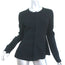 Scanlan Theodore Curved Hem Zip-Up Jacket Black Crepe Knit Size Medium