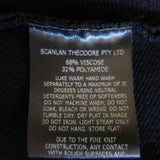 Scanlan Theodore Curved Hem Zip-Up Jacket Black Crepe Knit Size Medium