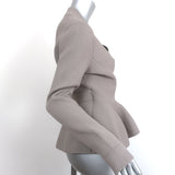Scanlan Theodore Peplum Wrap Jacket Light Gray Crepe Knit Size Medium