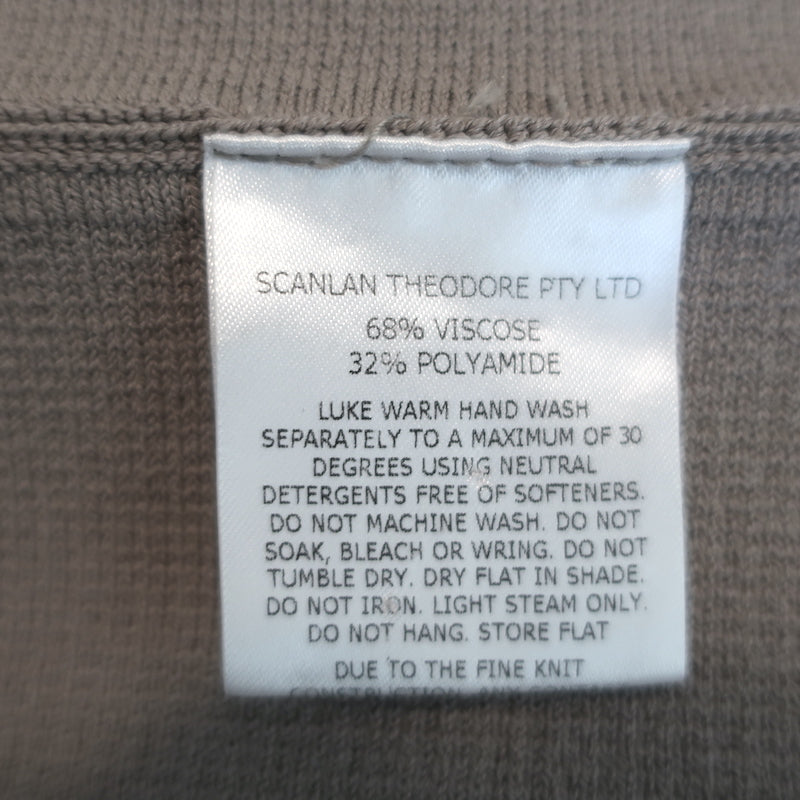 Scanlan Theodore Peplum Wrap Jacket Light Gray Crepe Knit Size Medium