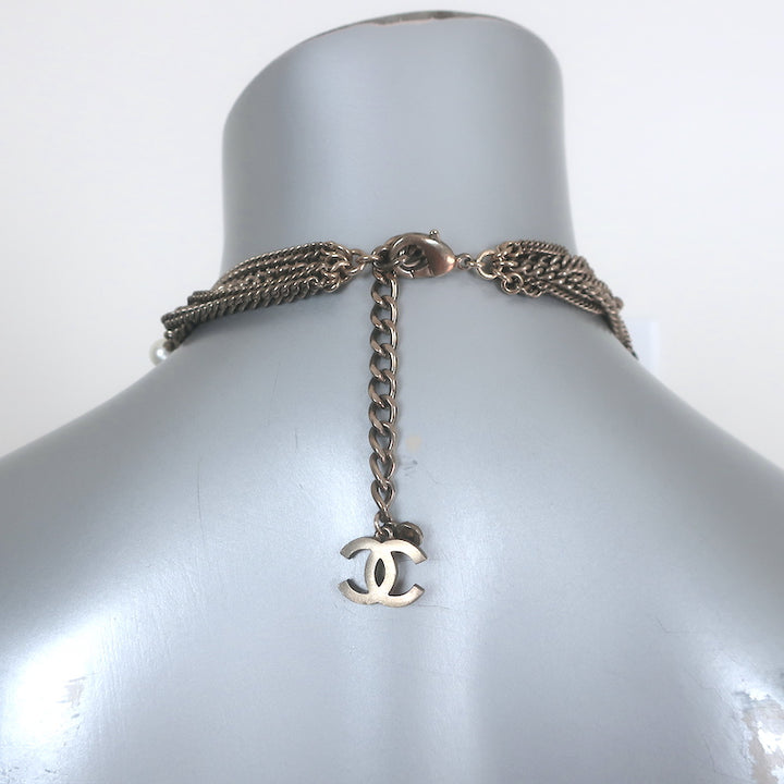 Chanel 06P Runway CC Feather Necklace Draped Chains Pearls &amp; Beads