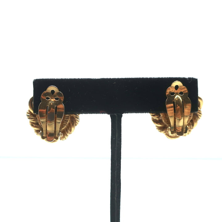 Vintage Chanel Pearl and Twisted Gold Clip-On Earrings