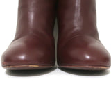 Chanel Pearl Heel Knee High Boots Bordeaux Leather Size 39