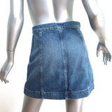 Veronica Beard Getty Button-Front Denim Mini Skirt Faded Cloud Wash Size 26