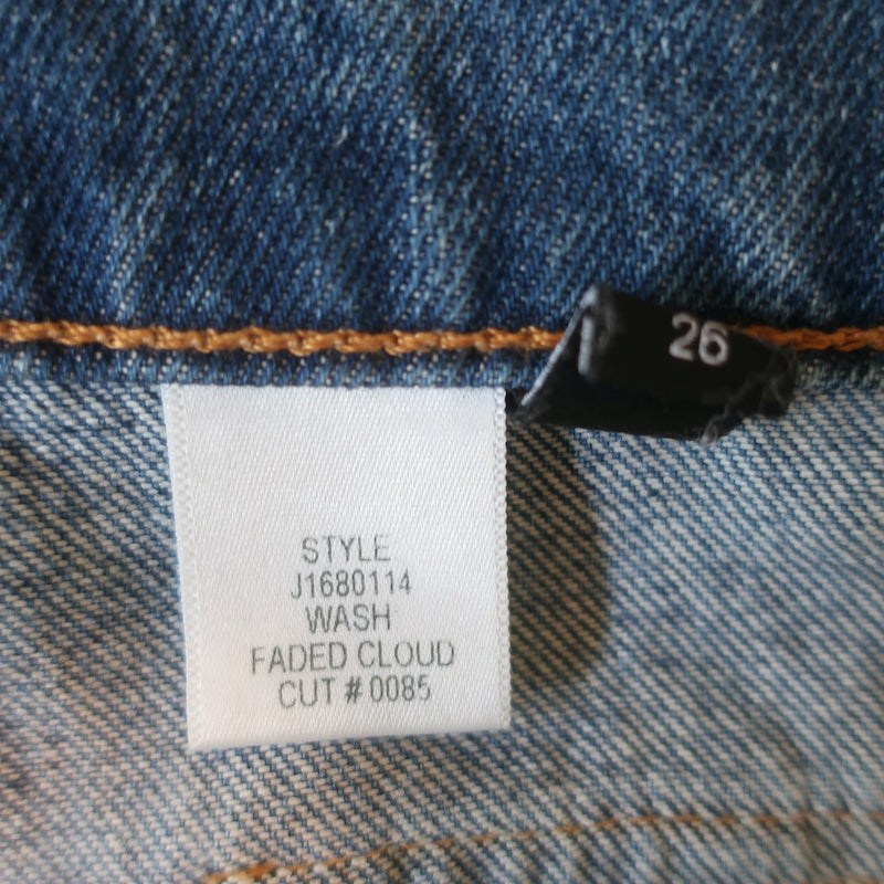 Veronica Beard Getty Button-Front Denim Mini Skirt Faded Cloud Wash Size 26