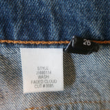 Veronica Beard Getty Button-Front Denim Mini Skirt Faded Cloud Wash Size 26