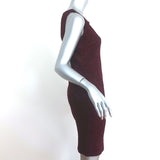 St. John Sleeveless Sheath Dress Burgundy Metallic Knit Size 4