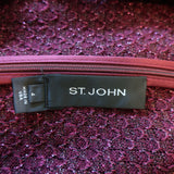 St. John Sleeveless Sheath Dress Burgundy Metallic Knit Size 4