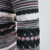 M Missoni Long Sleeve Dress Black/Pink Metallic Striped Knit Size 40