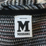 M Missoni Long Sleeve Dress Black/Pink Metallic Striped Knit Size 40
