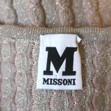 M Missoni Dress Blush/Gold Metallic Scallop Knit Size 42 Sleeveless Fit & Flare