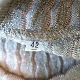 M Missoni Dress Blush/Gold Metallic Scallop Knit Size 42 Sleeveless Fit & Flare