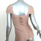 Herve Leger Chara Cap Sleeve Bandage Top Dune Size Medium