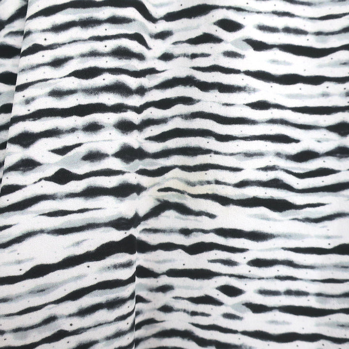 Proenza Schouler Crisscross Neck Dress White/Black Printed Silk Crepe Size 2