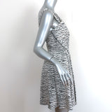 Proenza Schouler Crisscross Neck Dress White/Black Printed Silk Crepe Size 2