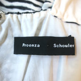 Proenza Schouler Crisscross Neck Dress White/Black Printed Silk Crepe Size 2