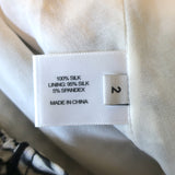 Proenza Schouler Crisscross Neck Dress White/Black Printed Silk Crepe Size 2