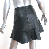 Marissa Webb Ronan Ruffled Leather Mini Skirt Black Size 2
