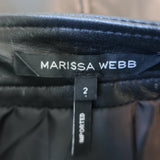 Marissa Webb Ronan Ruffled Leather Mini Skirt Black Size 2