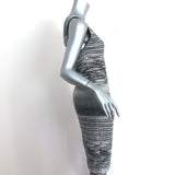 Missoni Sleeveless Dress Silver/Black Metallic Striped Knit Size 40