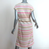 Chanel Resort 2011 Dress Cream/Multi Tweed-Trim Metallic Striped Knit Size 40