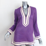 Tory Burch Tory Tunic Purple Cotton Size 2 Long Sleeve Top