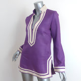 Tory Burch Tory Tunic Purple Cotton Size 2 Long Sleeve Top
