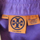 Tory Burch Tory Tunic Purple Cotton Size 2 Long Sleeve Top