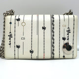 Christian Dior Mini Diorama Bag Cream Floral Print Leather Chain Strap Crossbody