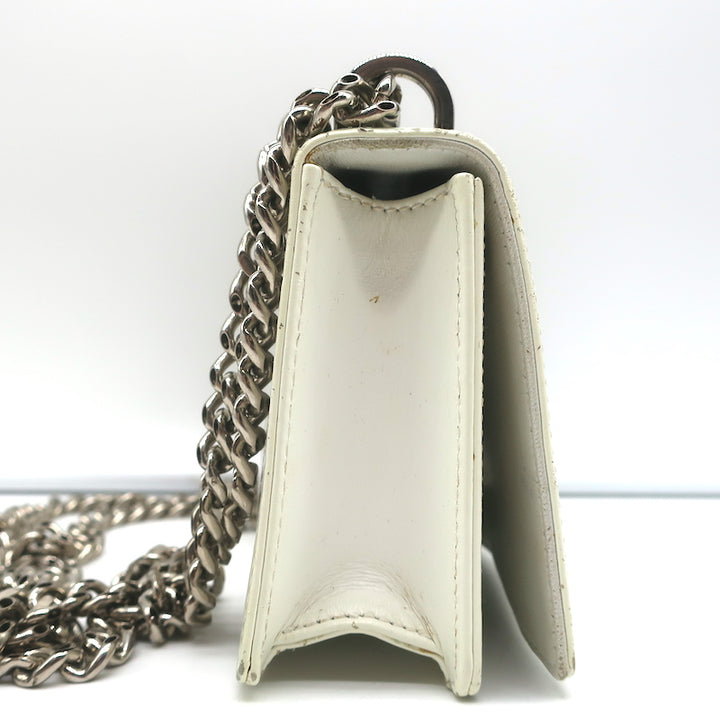 Christian Dior Mini Diorama Bag Cream Floral Print Leather Chain Strap Crossbody