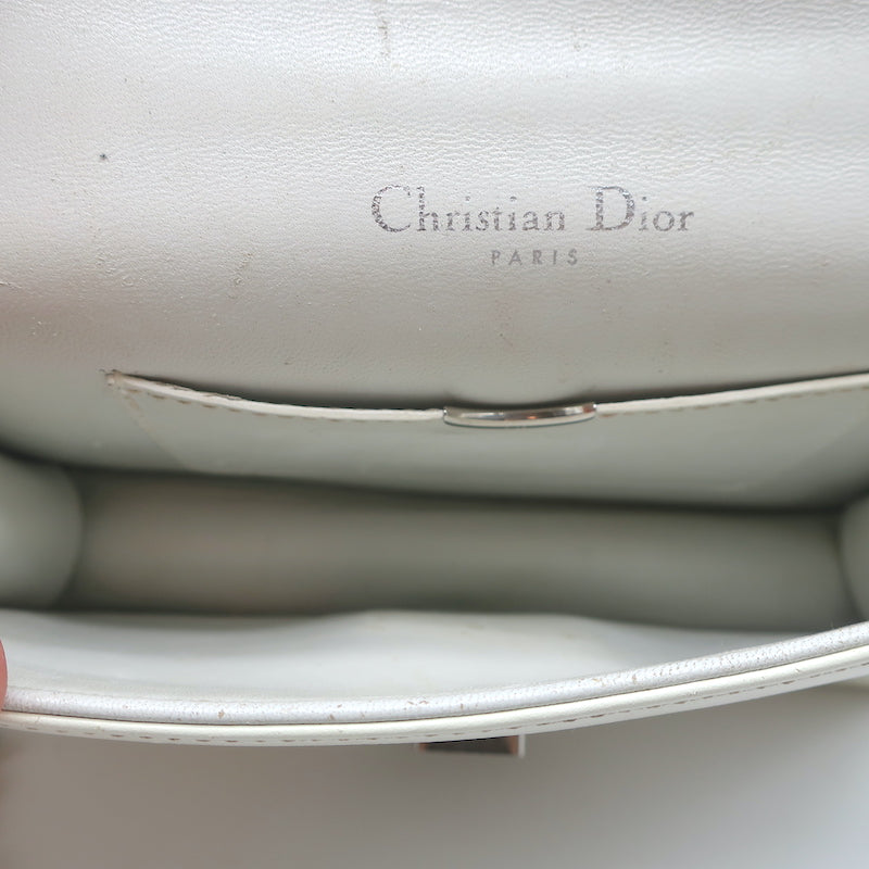 Christian Dior Mini Diorama Bag Cream Floral Print Leather Chain Strap Crossbody