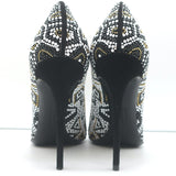 Salvatore Ferragamo Fiore Mosaic Beaded Pumps Size 10 Pointed Toe Heels