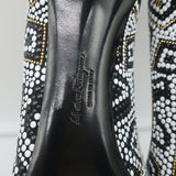 Salvatore Ferragamo Fiore Mosaic Beaded Pumps Size 10 Pointed Toe Heels