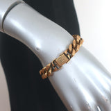 Christian Dior Curb Chain Link Bracelet Aged Gold
