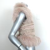 Christian Dior Fur Vest with Scalloped Suede Trim Blush Size US 4