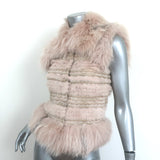 Christian Dior Fur Vest with Scalloped Suede Trim Blush Size US 4
