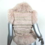 Christian Dior Fur Vest with Scalloped Suede Trim Blush Size US 4