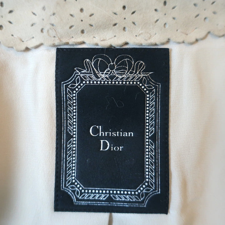 Christian Dior Fur Vest with Scalloped Suede Trim Blush Size US 4
