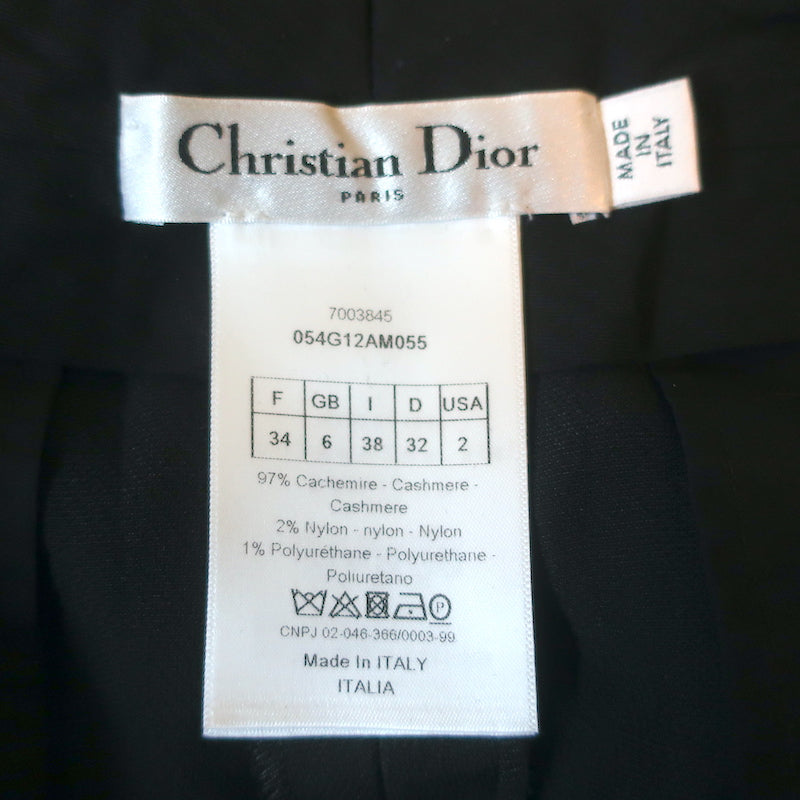 Christian Dior Bermuda Shorts Black Cashmere-Blend Size US 2