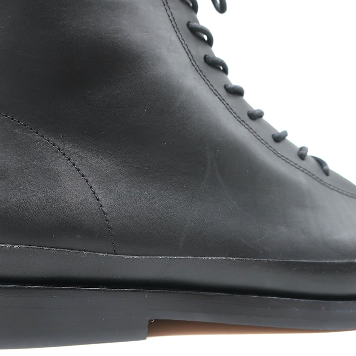 Vince Cooper Lace-Up Ankle Boots Black Leather Size 8