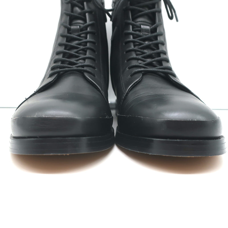 Vince Cooper Lace-Up Ankle Boots Black Leather Size 8