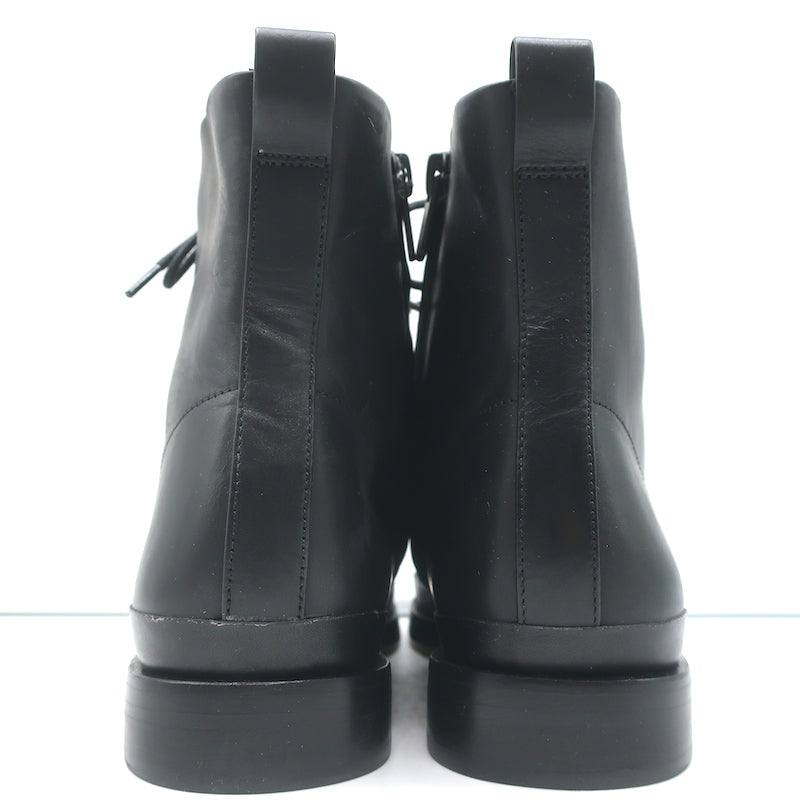 Vince Cooper Lace-Up Ankle Boots Black Leather Size 8