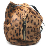 Jerome Dreyfuss Alain Bucket Bag Leopard Print Calf Hair Large Shoulder Bag
