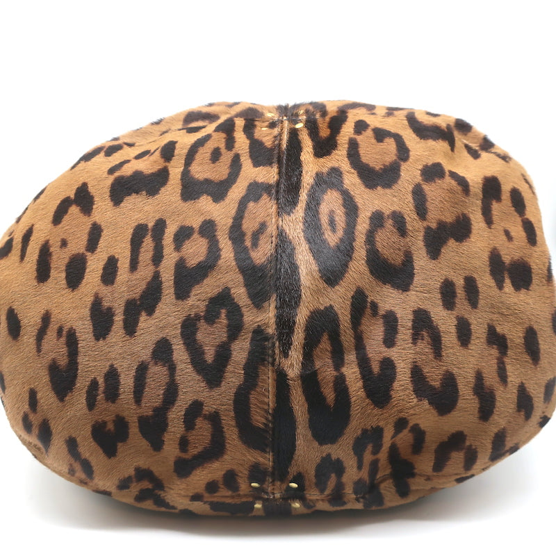 Jerome Dreyfuss Alain Bucket Bag Leopard Print Calf Hair Large