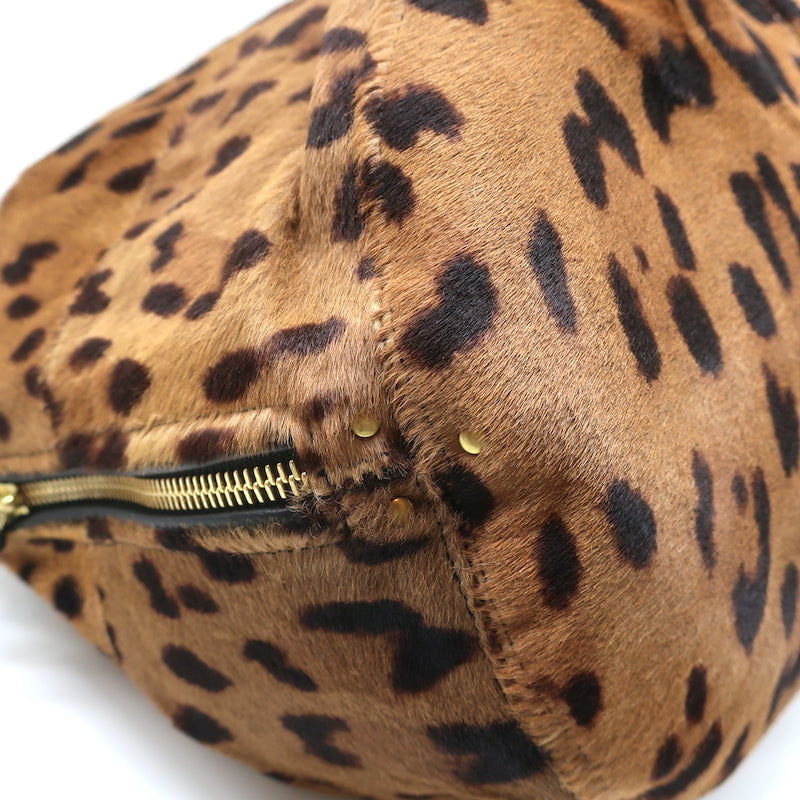 Jerome Dreyfuss Alain Bucket Bag Leopard Print Calf Hair Large