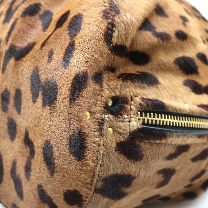 Jerome Dreyfuss Alain Bucket Bag Leopard Print Calf Hair Large