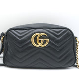 Gucci GG Marmont Small Shoulder Bag Black Matelasse Leather Crossbody
