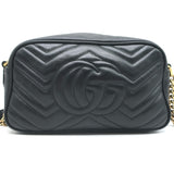 Gucci GG Marmont Small Shoulder Bag Black Matelasse Leather Crossbody