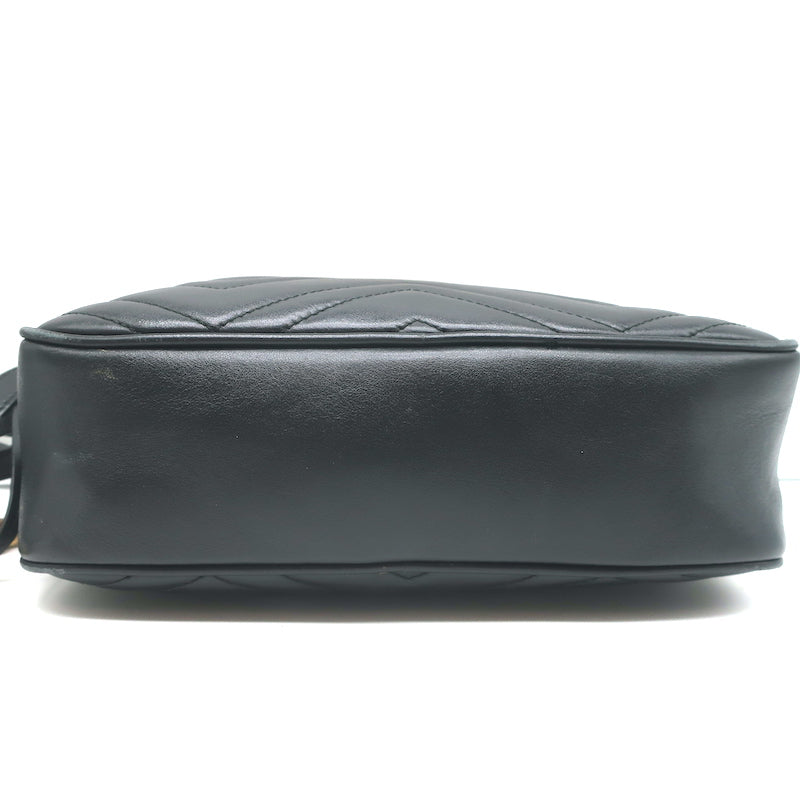 Gucci GG Marmont Small Shoulder Bag Black Matelasse Leather Crossbody