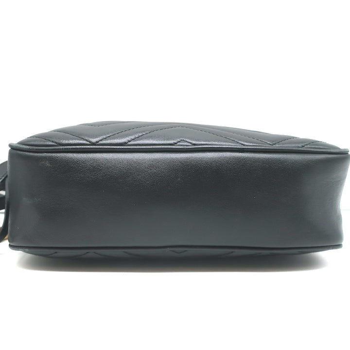 Gucci GG Marmont Small Shoulder Bag Black Matelasse Leather Crossbody